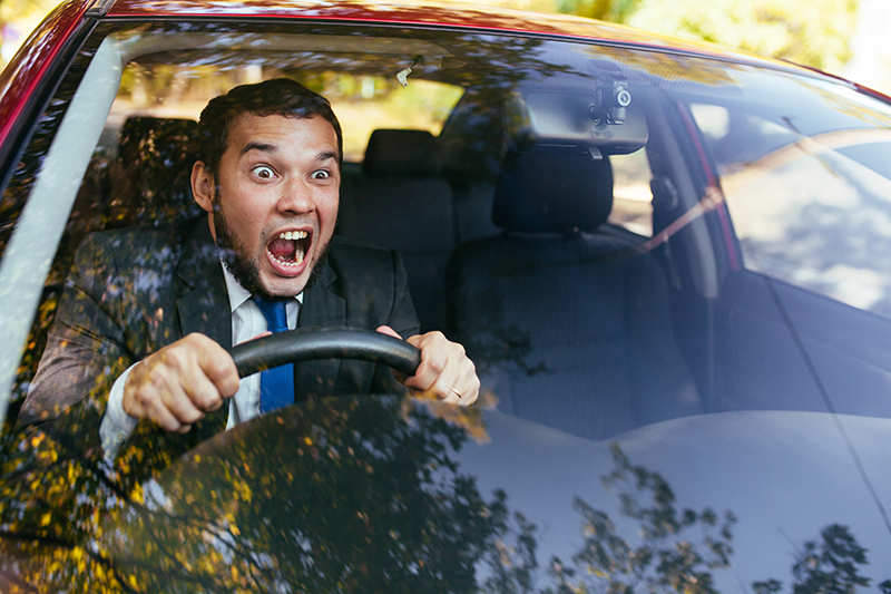 Angry driver in the car