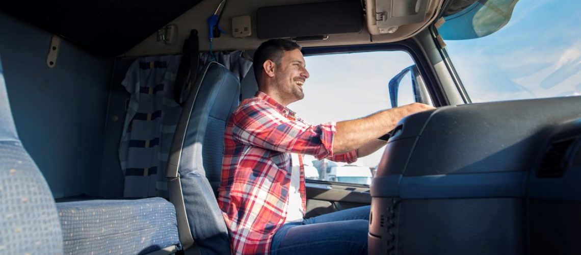 Smiling truck driver